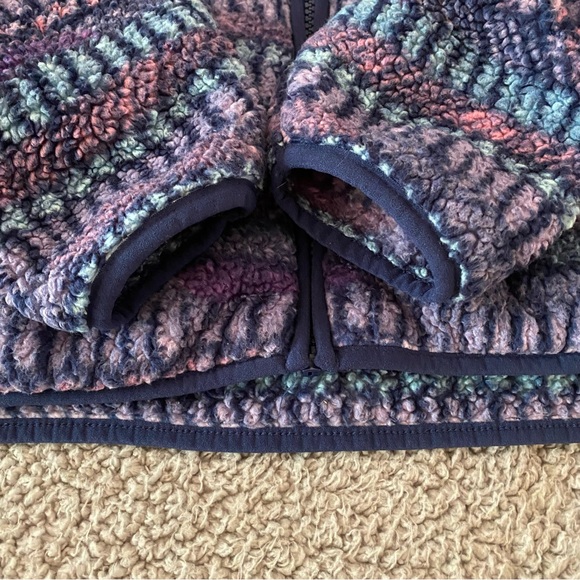 Eddie Bauer Girls Full Zip Fleece Jacket Hood Cozy Large Size 14/16 Purple Blue - Picture 6 of 14